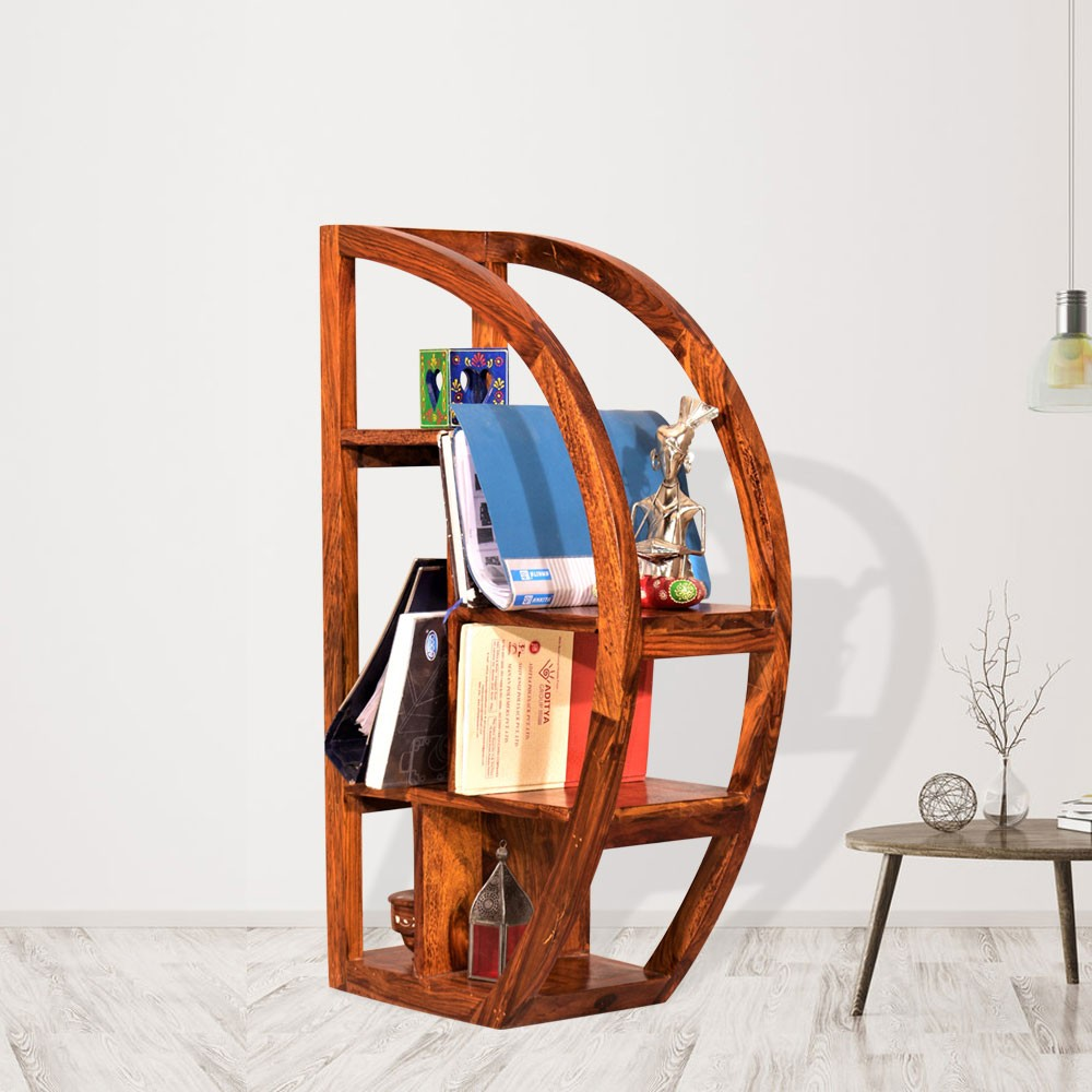 Wooden Half Moon BookShelf'