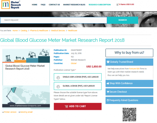 Global Blood Glucose Meter Market Research Report 2018'