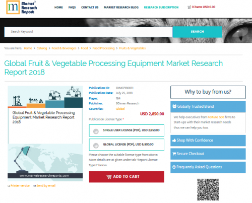 Global Fruit &amp; Vegetable Processing Equipment Market'