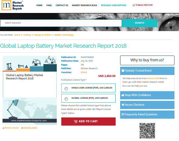 Global Laptop Battery Market Research Report 2018