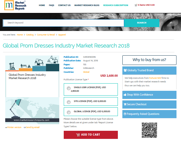 Global Prom Dresses Industry Market Research 2018'