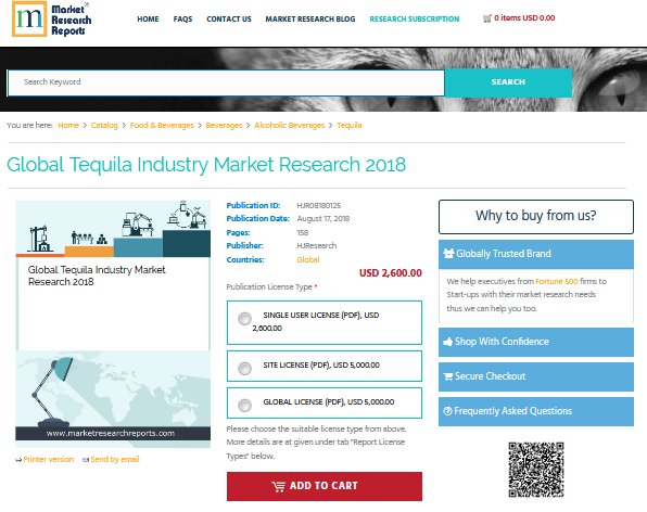 Global Tequila Industry Market Research 2018'