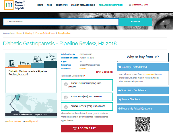 Diabetic Gastroparesis - Pipeline Review, H2 2018
