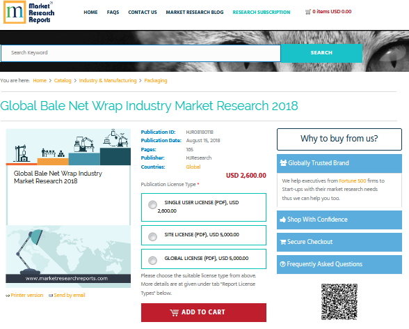 Global Bale Net Wrap Industry Market Research 2018'