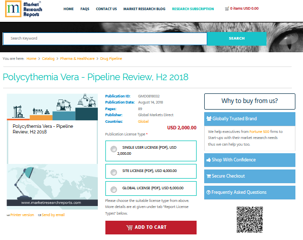 Polycythemia Vera - Pipeline Review, H2 2018'