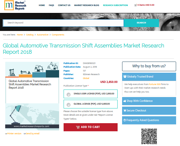 Global Automotive Transmission Shift Assemblies Market 2018'