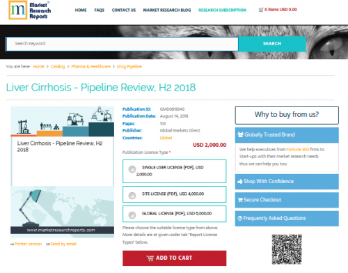 Liver Cirrhosis - Pipeline Review, H2 2018'