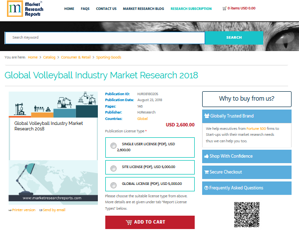 Global Volleyball Industry Market Research 2018'