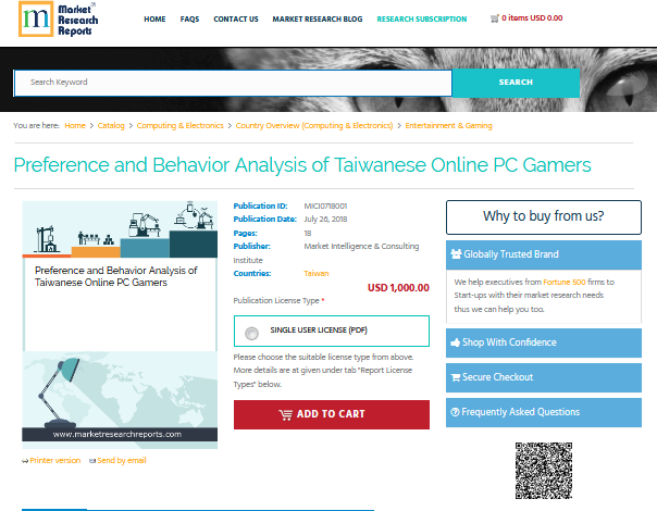 Preference and Behavior Analysis of Taiwanese Online PC Game