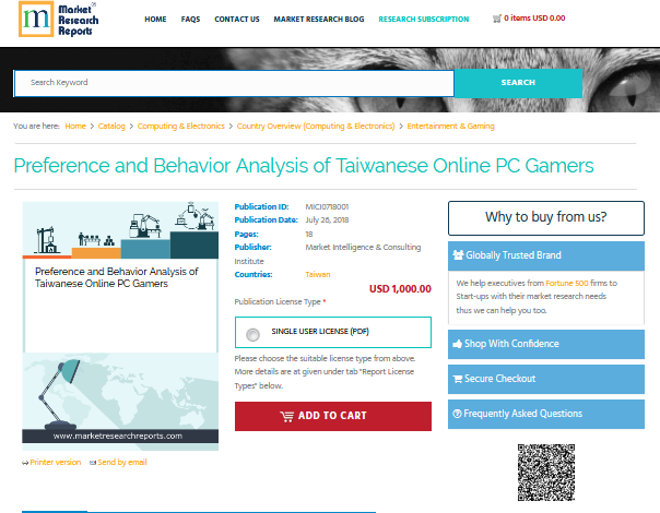 Preference and Behavior Analysis of Taiwanese Online PC Game'