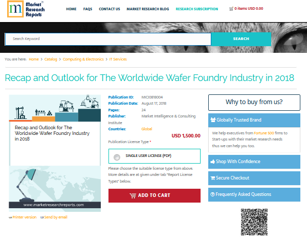 Recap and Outlook for The Worldwide Wafer Foundry Industry