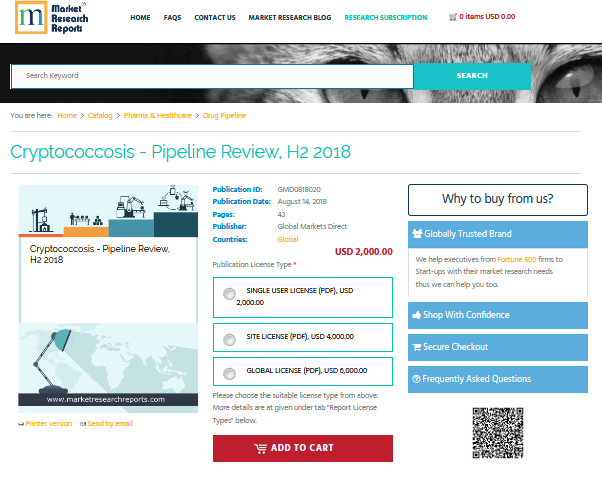 Cryptococcosis - Pipeline Review, H2 2018'