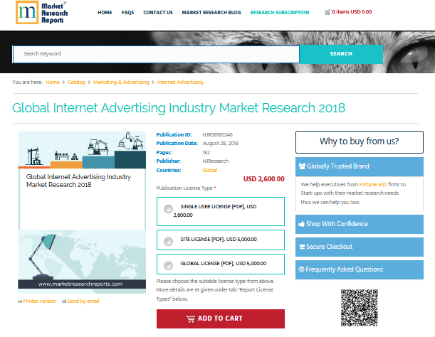 Global Internet Advertising Industry Market Research 2018
