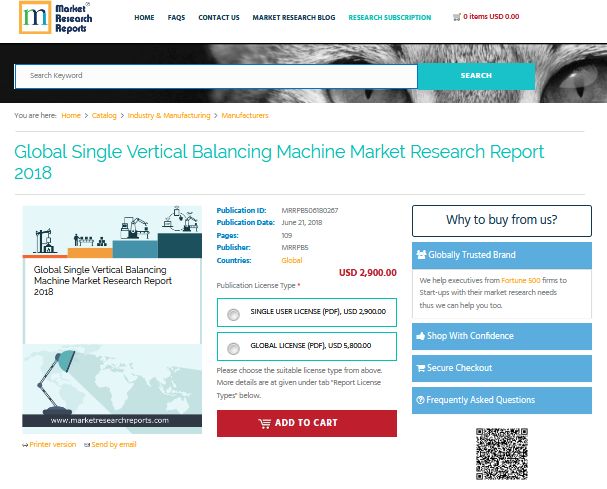 Global Single Vertical Balancing Machine Market Research'