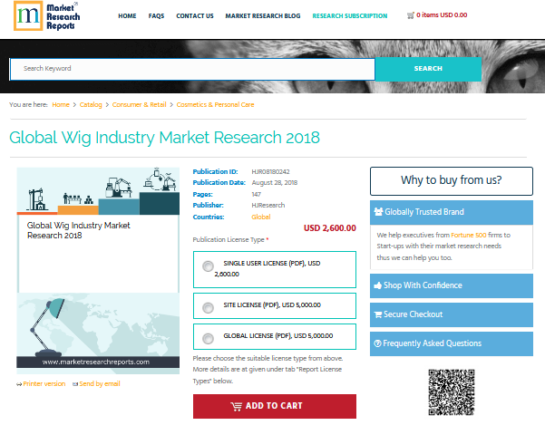 Global Wig Industry Market Research 2018'