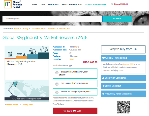 Global Wig Industry Market Research 2018