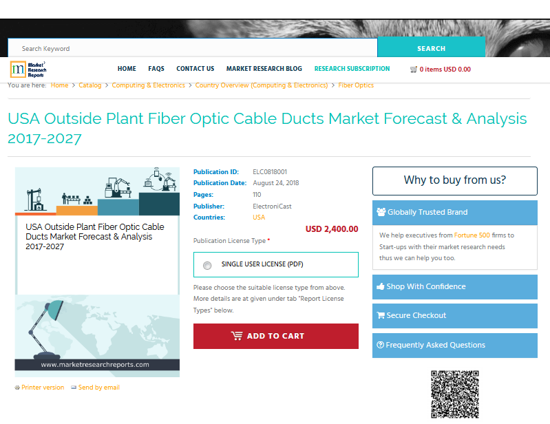 USA Outside Plant Fiber Optic Cable Ducts Market Forecast'