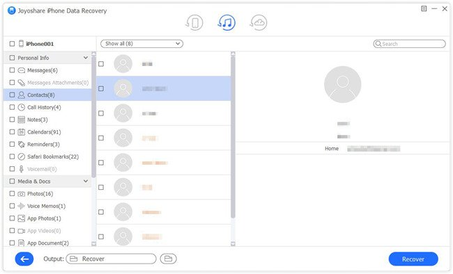 Joyoshare iPhone Data Recovery Screenshot 04