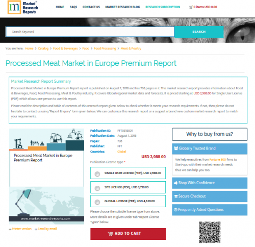 Processed Meat Market in Europe Premium Report'