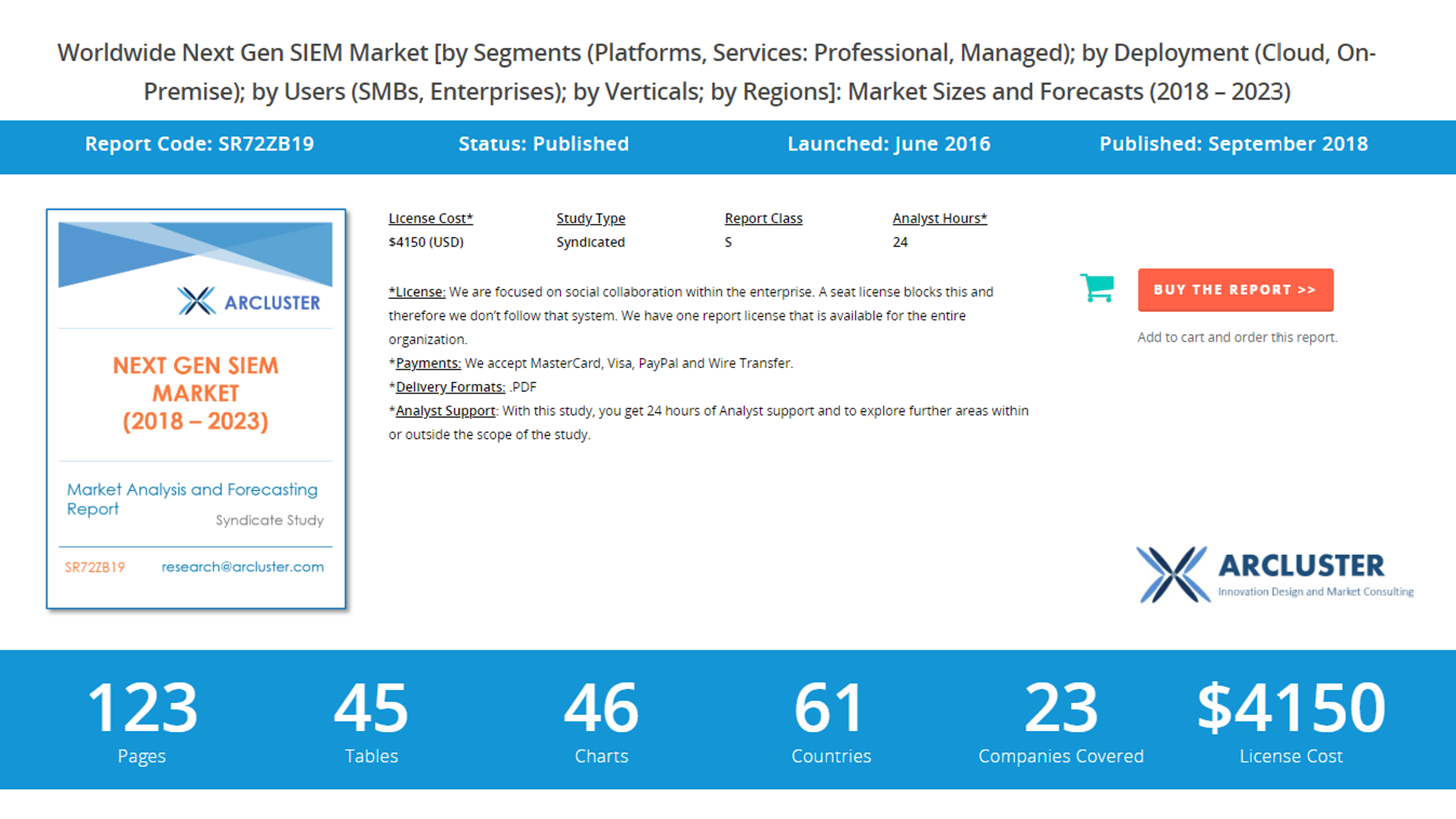 Arcluster Next Gen SIEM Market Report Cover'