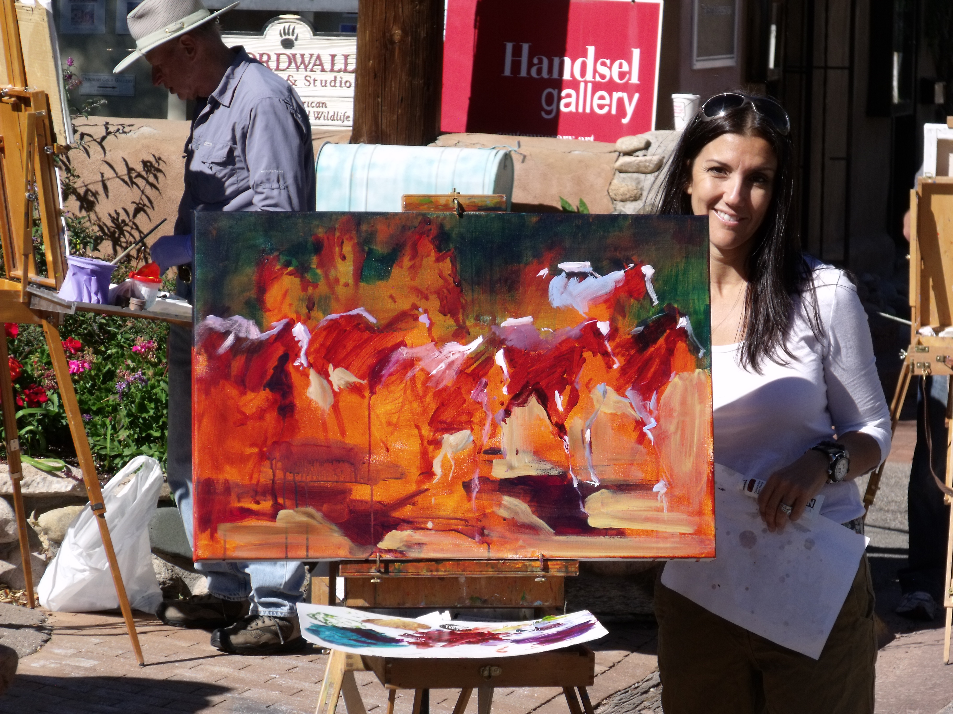 Andree Hudson at the 2011 Canyon Road Paint Out'