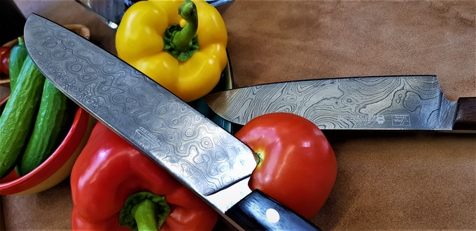 Tiwst & Raindrop damascus steel 2'