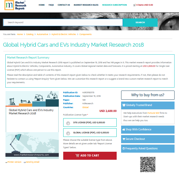 Global Hybrid Cars and EVs Industry Market Research 2018