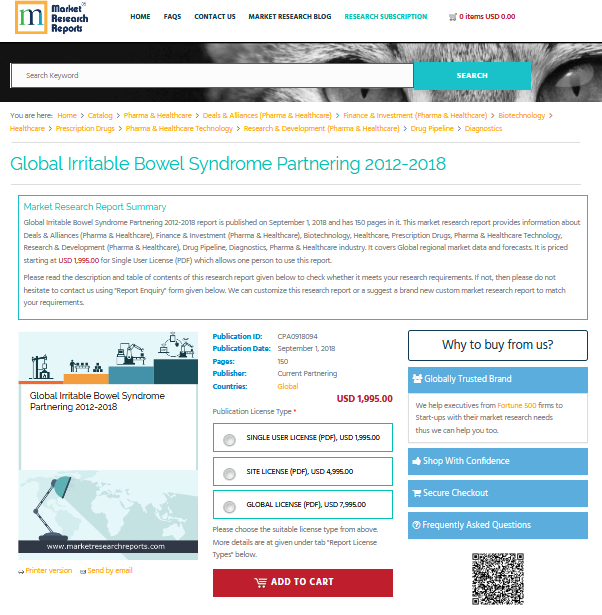 Global Irritable Bowel Syndrome Partnering 2012-2018'