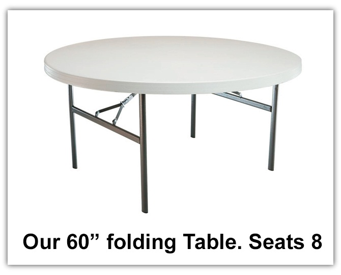 Decatur Illinois party rentals - Our premium 60" round'