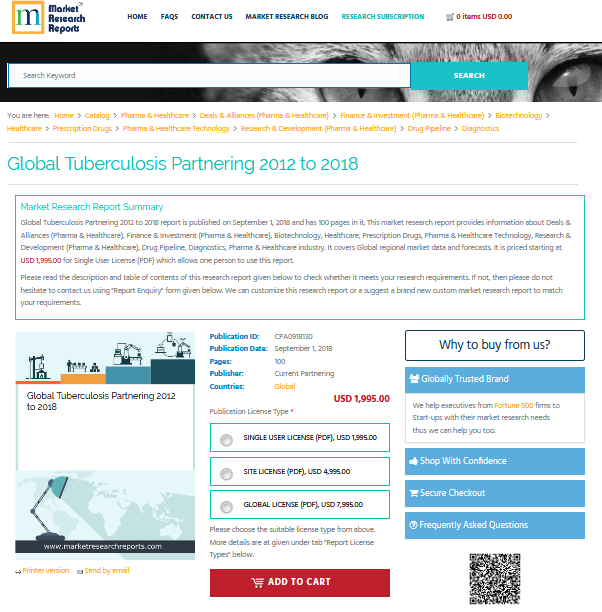 Global Tuberculosis Partnering 2012 to 2018'