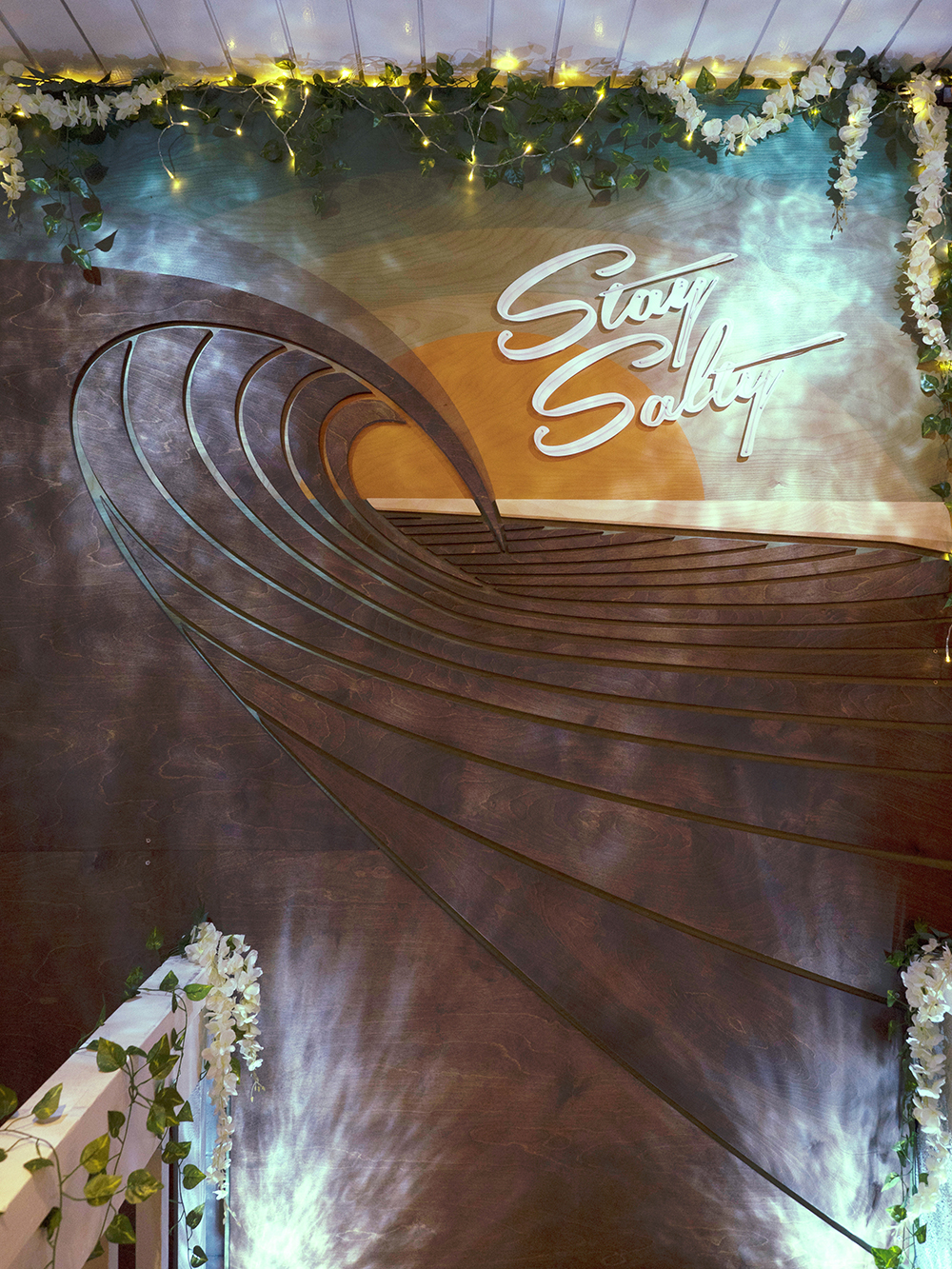 Laguna Beach Wood Wave Wall