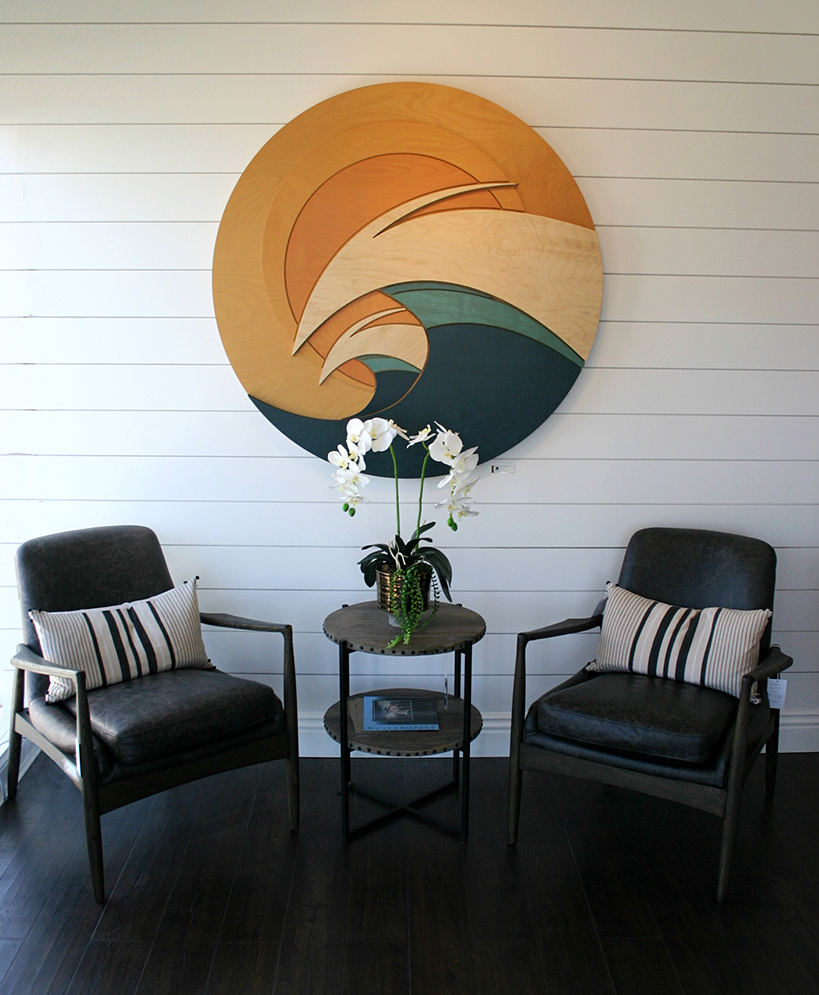 Morning Peaks - Wood Wave Sculpture'