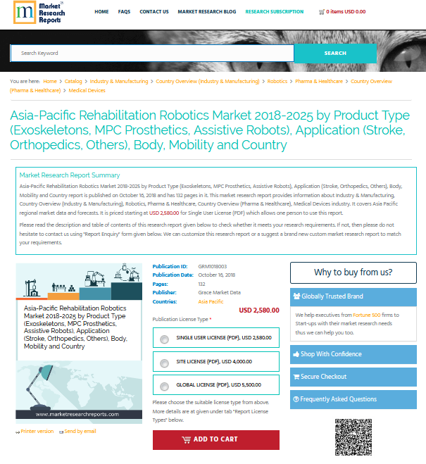 Asia-Pacific Rehabilitation Robotics Market 2018-2025'