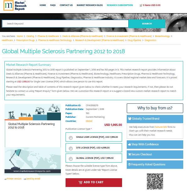Global Multiple Sclerosis Partnering 2012 to 2018'