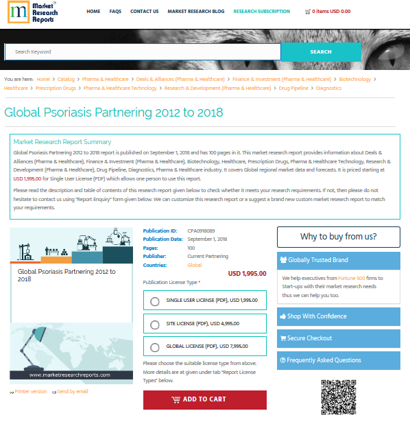 Global Psoriasis Partnering 2012 to 2018