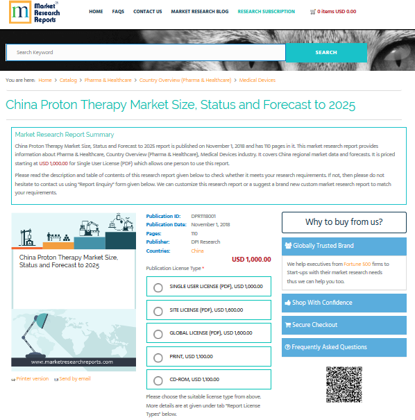 China Proton Therapy Market Size, Status and Forecast 2025