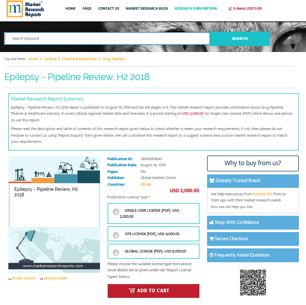 Epilepsy - Pipeline Review, H2 2018'