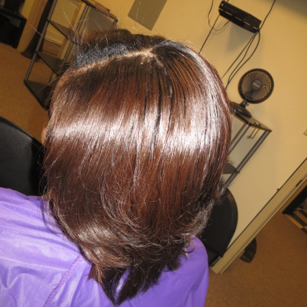 A natural hair client after using the conditioner'