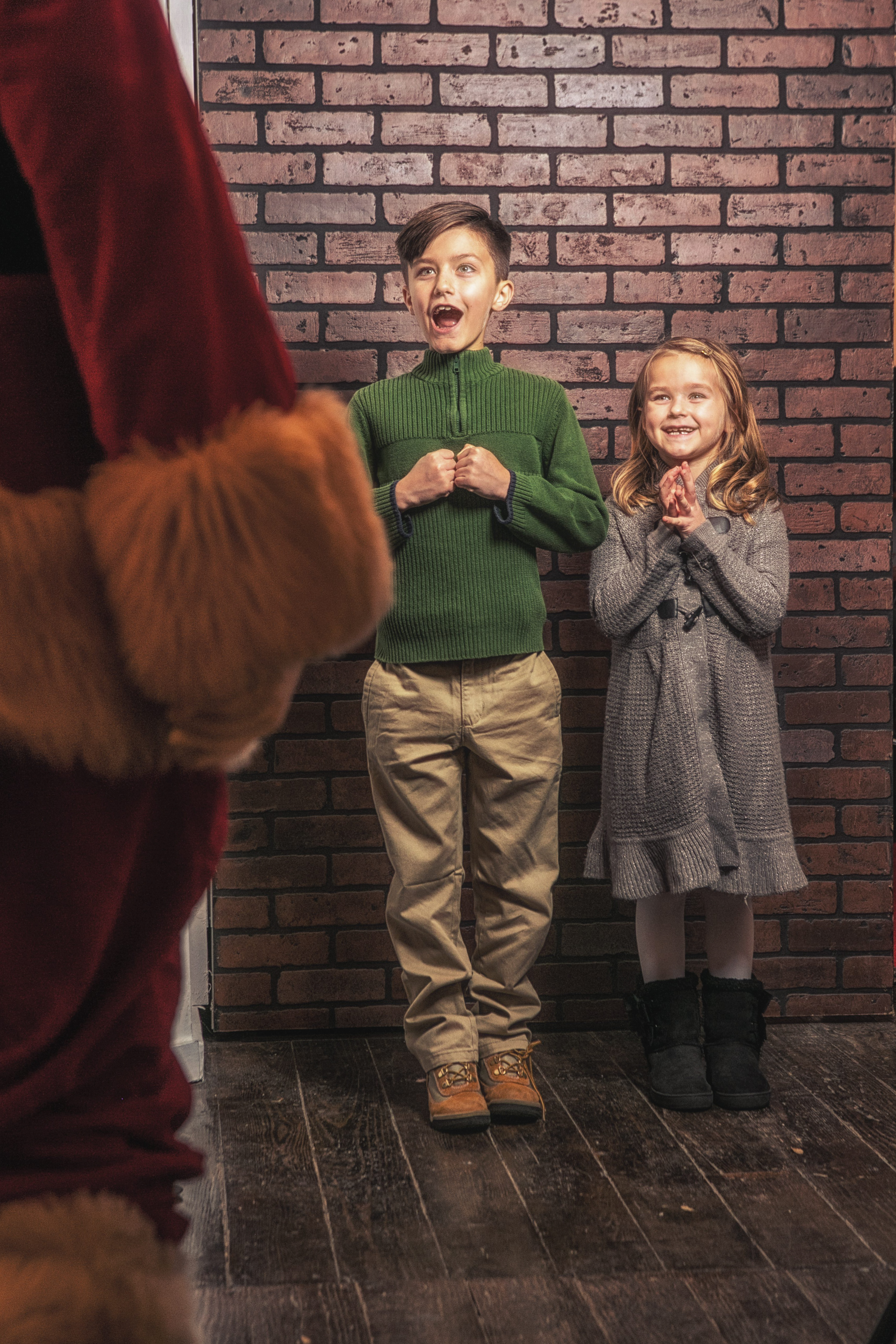 Children See Santa for the First Time