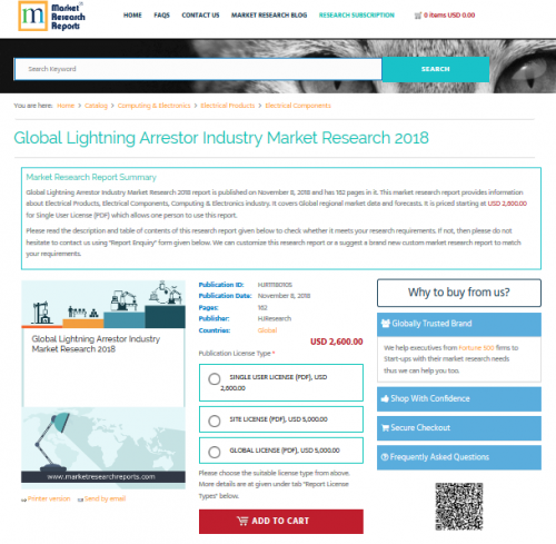 Global Lightning Arrestor Industry Market Research 2018'