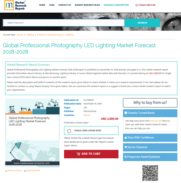 Global Professional Photography LED Lighting Market Forecast