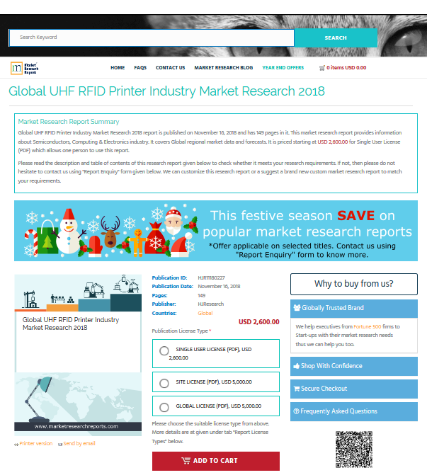 Global UHF RFID Printer Industry Market Research 2018