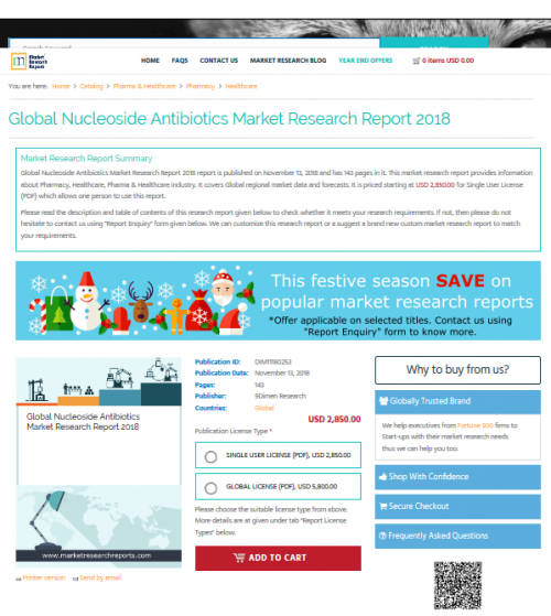 Global Nucleoside Antibiotics Market Research Report 2018'