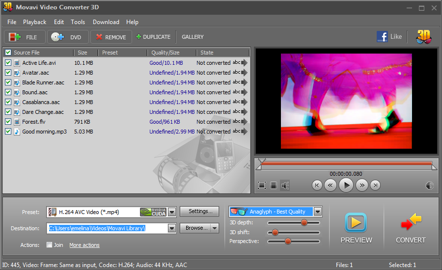 Movavi Video Converter 3D'