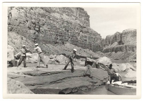In this photograph, unidentified members of the 1937 Carnegi