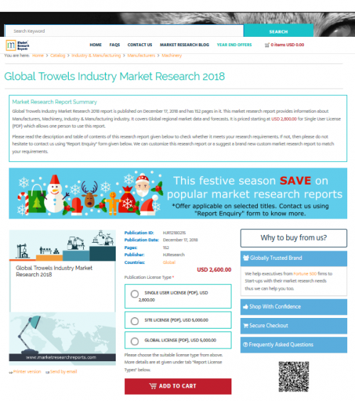 Global Trowels Industry Market Research 2018'
