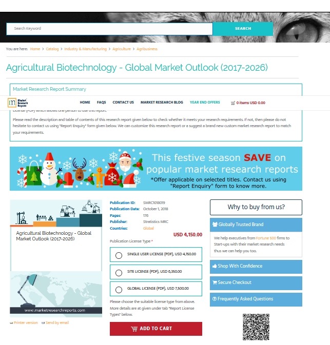 Agricultural Biotechnology - Global Market Outlook 2017-2026