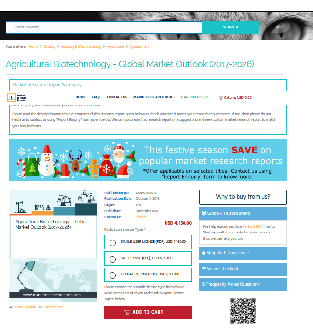 Agricultural Biotechnology - Global Market Outlook 2017-2026'