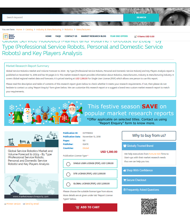 Global Service Robotics Market and Volume Forecast to 2024