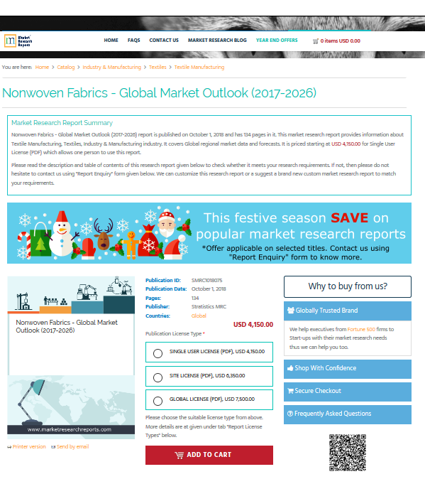 Nonwoven Fabrics - Global Market Outlook (2017-2026)
